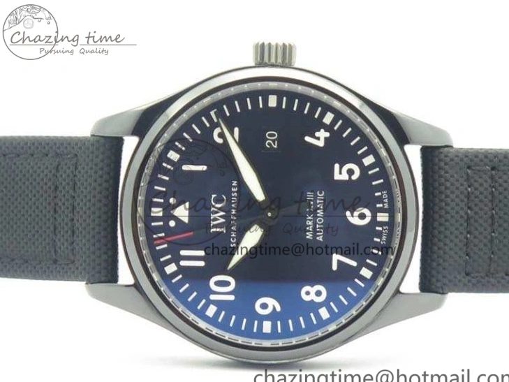 MIROTIME 0406 HighQuality Mark XVIII LAUREUS IW324703 Black Ceramic MKF Best Edition On Black Nylon Strap A 7218